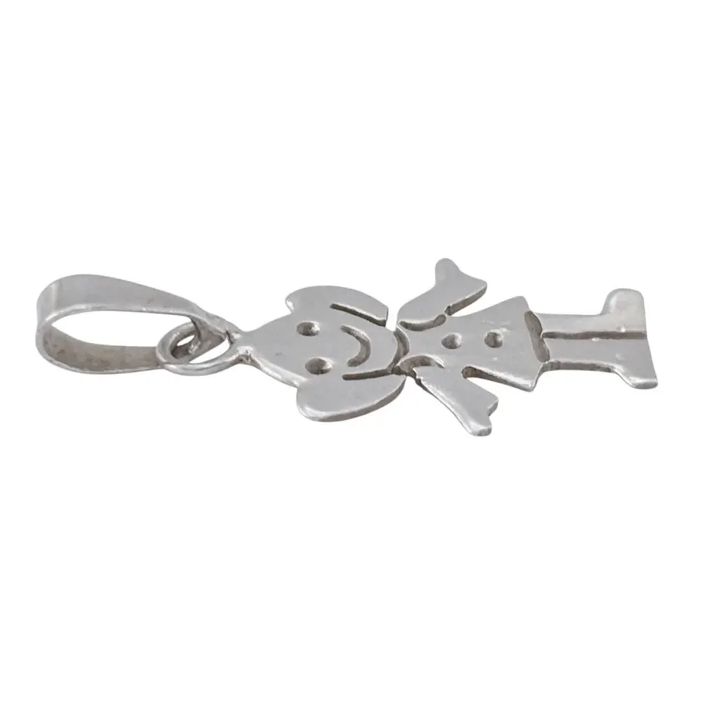 Vintage Sterling Silver 925 Girl Pendant